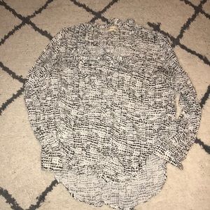 Cloth & stone tie neck long sleeve blouse